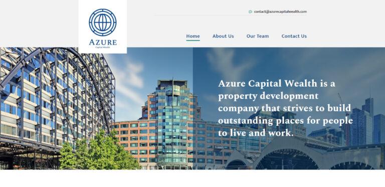 azurecapitalwealth.com home page - package brochure website for a property development company