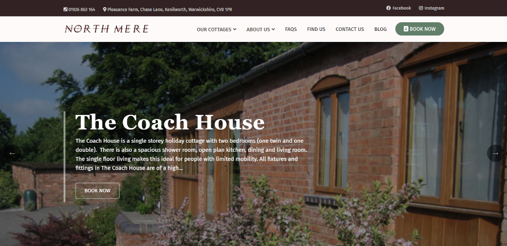 northmere.co.uk home page - brochure and booking website for holiday accommodation