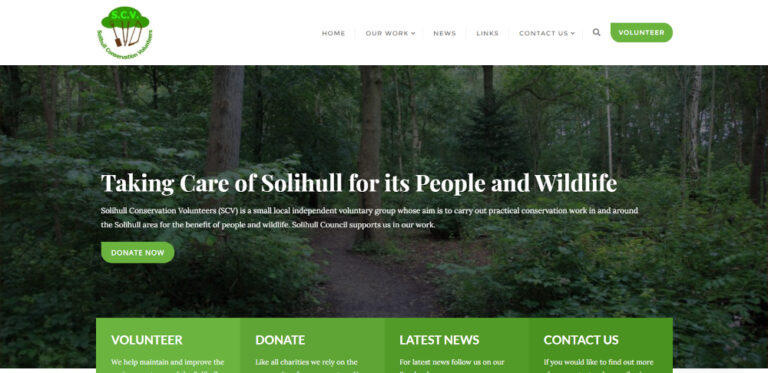 solihullcv.org.uk home page - brochure and events website for a conservation charity