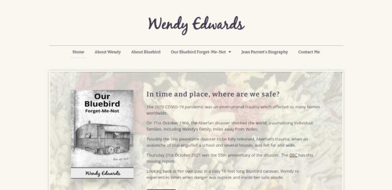 wendyedwards.co.uk home page - package website for an author